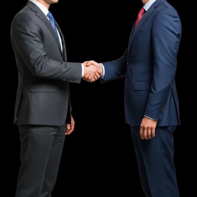 two men hand-shaking